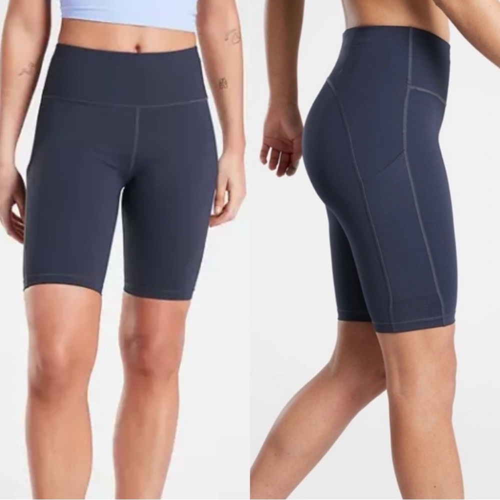 Athleta Ultimate Stash Pocket 9" Activewear Short Navy Size XXS NWT